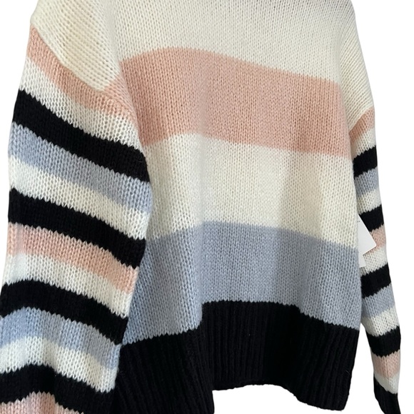 Abound Women's Oversized Striped Sweater - Cream, Pink, Gray, Black - Picture 2 of 5